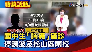 國中生「胸痛」確診 停課波及松山區兩校【發燒話題】-20210910