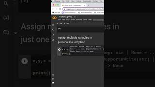 assign multiple variables in a single line of code in Python | Codersarts