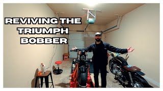 Reviving The Triumph Bobber- Air Box Delete and New Handlebars| MotoVlog