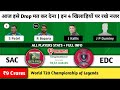 SAC vs EDC Dream11 Prediction | sac vs edc dream11 | World T20 Championship of Legends | sac vs edc