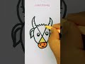 How to draw a cow 🐮 from X letter step by step easy for kids