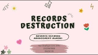 ASM501 SHORT VIDEO - Records Destruction (Chapter 6)