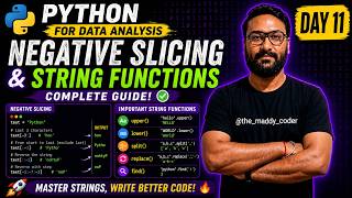 👉 Negative Slicing & String Functions 🔥 | Python Step-by-Step (Day 11)