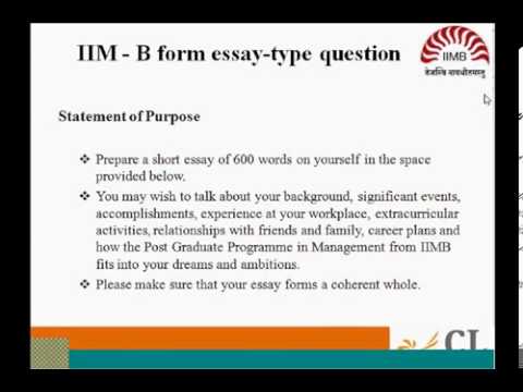 IIM B Form Filling & SOP Writing - YouTube