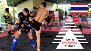 Technical Muay Thai & Boxing sparring between two Nak Muays in Thailand