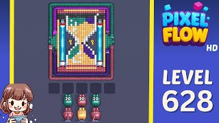 Pixel Flow Level 628 Solution Walkthrough