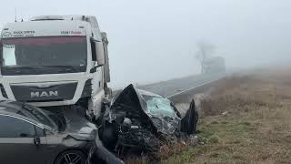 Accident cu victime pe DN 22 Tulcea – Constanța. Implicate două autoturisme și un autocamion