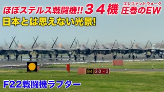 【これは伝説レベル】岩国基地でラプター・ライトニングⅡなど34機参加の凄すぎるエレファントウォーク実施