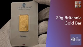 Unveiling Excellence: The Royal Mint's 20g Britannia Gold Bar Revealed