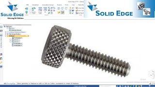 Solid Edge Tutorial - 45 - knurling Screw bolt design solid edge.