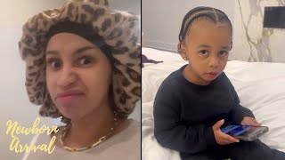Cardi B's Son Wave Forces Mommy Out Of His Room So He Can Watch TV In Peace! 📺