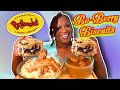 TRYING NEW BO-BERRY SAUSAGE BISCUITS | SMOTHERED CHICKEN + CHEESY  GRITS | EAT WITH ME | 먹방