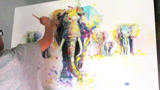 Time Lapse Oil Speed Painting: ELEPHANTS