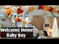 Welcome Home Baby Boy 🤎💙 #DIY #partydecorationideas #babyannouncement #babywelcome