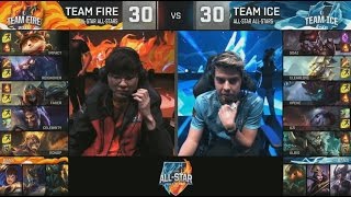 Fire (Faker Zed With Zhonya) VS Ice (xPeke Maokai) Game 3 Highlights - 2016 All-Star Day 4