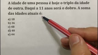 VOCÊ ACHA ESSA QUESTÃO COM IDADES DIFÍCIL? Problema do 1º grau | Prof Robson Liers #concursos