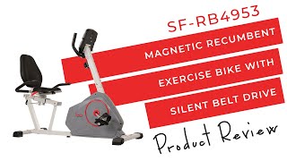 Magnetic Recumbent Exercise Bike w/ Silent Drive SF-RB4953 Product Review