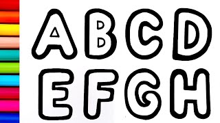 ABCD Letters Drawing, Colouring and Painting for kids & Toddlers | How to Draw Letters ABCD