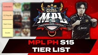 MPL PH S15 TIER LIST (PRE-SEASON)