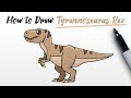 How to Draw a Tyrannosaurus Rex (T Rex dinosaur from Jurassic Park and World) Step By Step