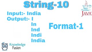 Print the string in the given format | Format - 1 | String Programs | JAVA | ICSE