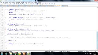 Form validation using php and ajax