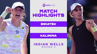 Iga Swiatek vs. Anhelina Kalinina | 2022 Indian Wells Round 2 | WTA Match Highlights