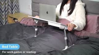 Laptop Bed Tray Desk, SAIJI Adjustable PVC Leather Desktop Lap Desk