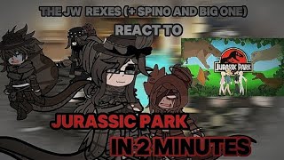 The rexes (+ Spino and Big One) react to Jurassic Park in 2 minutes.. || by @slick4785