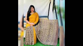 *Ajrakh With Bandhej Modaal silk Saree*