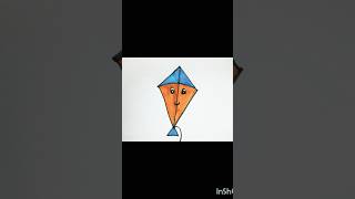 Easy kite drawing for kids toddler #ytshorts #art #drawing