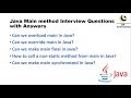 Java Main method Interview Questions with Answers PART1 ||Java Online Training