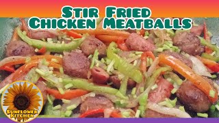 Vlog 225: EASY TO MAKE YUMMY STIR FRIED CHICKEN MEATBALLS | Sunflower Kitchen #food #meatballs