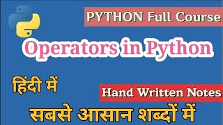 Operators in python in hindi | learn python programming for beginners | Cloud Tech Burner