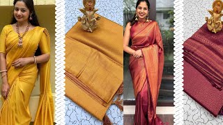 Offer Price COPPER SOFTY 💐Kubera Pattu Sarees 💐Rich Pallu and Attached Self Jacquard Blouse