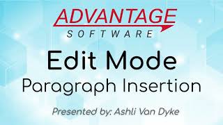 Edit Mode: Paragraph Insertion
