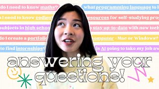 How to prep for CS? Do I need Maths? How to create a portfolio? Is AI going to take my job? | Q&A 💭