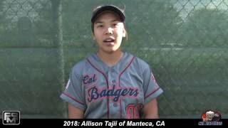 Committed Chapman University - 2018 Allison Tajii Outfield Softball Skills Video - Cal Badgers