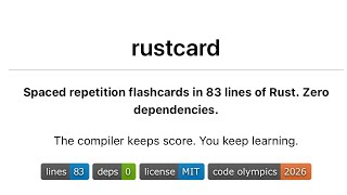 Rustcard - CODE OLYMPICS 2026