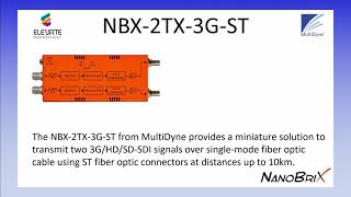 NanoBrix,3G/HD/SD-SDI Dual Fiber Optic Transmitter with ST Connectors with the NBX-2TX-3G-ST.