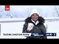 5news reporter kayla davis enjoys heavy snowfall while monitoring road conditions