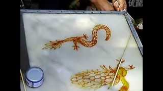 Sugar Painting Chinese Dragon (糖画: 龙) in Luoyang City, China