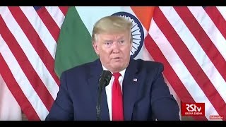 US President Donald Trump interacts with business leaders in New Delhi