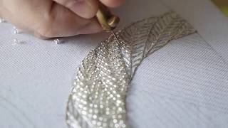 Tambour embroidery. Embroidered painting.Part 1