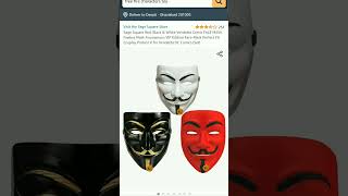 Sage Square Red, Black \u0026 White Vendetta Comic FACE MASK Fawkes Mask