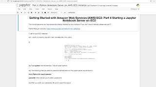 AWS EC2: Part 4 Starting a Jupyter (IPython) Notebook Server on AWS