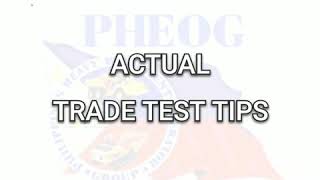 TRADE TEST TIPS for beginners