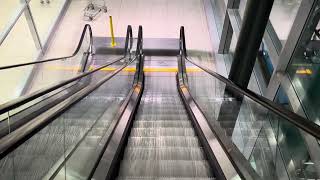 Prague Airport - 2x SCHINDLER Escalator ride landside between arrival \u0026 departure levels - part 1/2