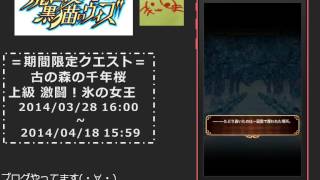 【魔法使いと黒猫のウィズ】古の森の千年桜　上級　激闘！氷の女王　ノーコンクリア　雷パーティ