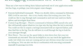Debugging Selenium Tests